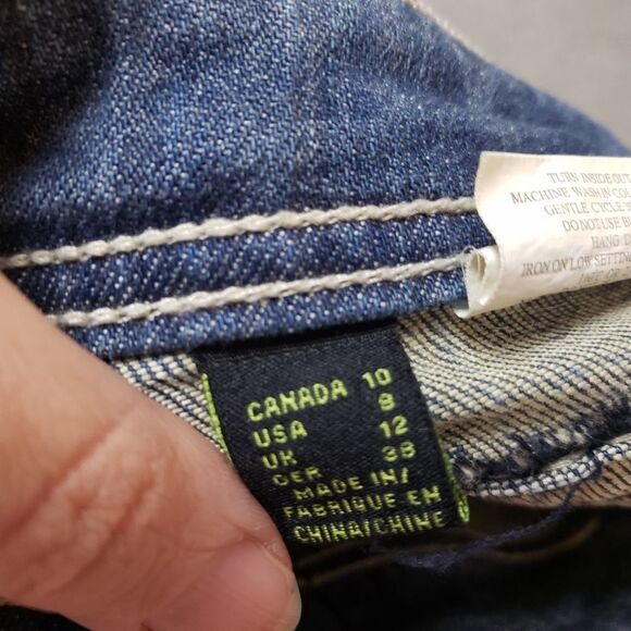 Cartise Denim medium-wash embroidered & beaded jeans. Size 10 - Picture 6 of 15